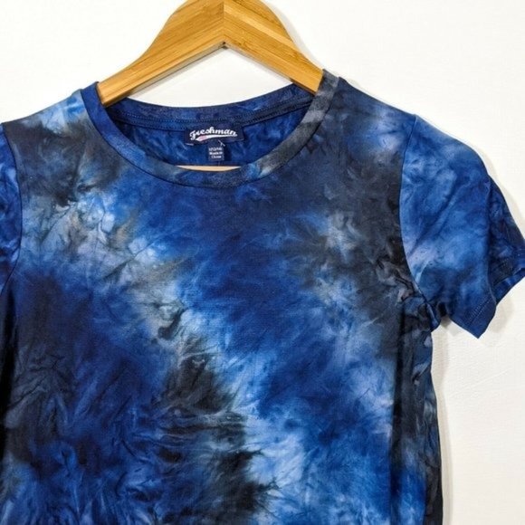 FRESHMAN Girls Navy Blue Tie Die Soft Short Sleeve T Shirt NEW - Picture 3 of 7